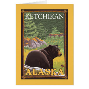 Schwarzer Bär im Wald - Ketchikan, Alaska