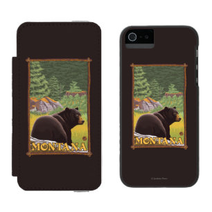 Schwarzer Bär im Wald - Montana Incipio Watson™ iPhone 5 Geldbörsen Hülle