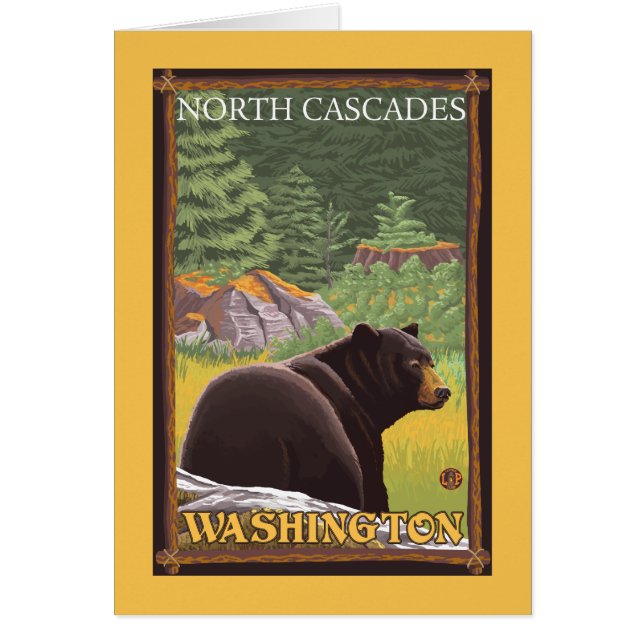 Schwarzer Bär im Wald - Nordkaskaden, Washington (Vorne)