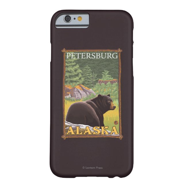 Schwarzer Bär im Wald - Petersburg, Alaska Case-Mate iPhone Hülle (Rückseite)