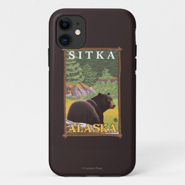 Schwarzer Bär im Wald - Sitka, Alaska Case-Mate iPhone Hülle (Rückseite)