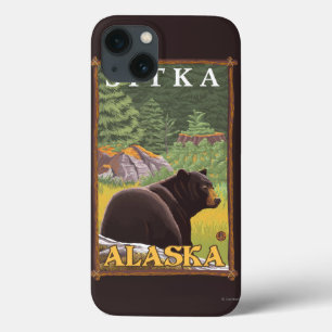 Schwarzer Bär im Wald - Sitka, Alaska Case-Mate iPhone Hülle