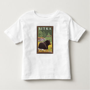 Schwarzer Bär im Wald - Sitka, Alaska Kleinkind T-shirt