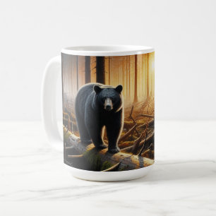 Schwarzer Bär in der Waldszene Kaffeetasse