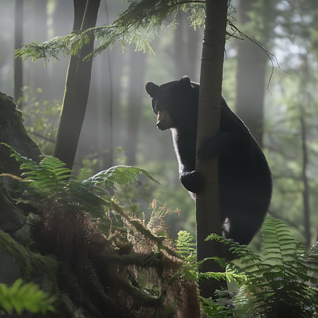 Schwarzer Bär in einem Baum (Von Creator hochgeladen)