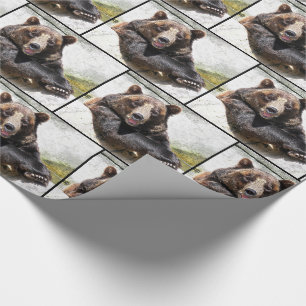 Schwarzer Bär lächeln Geschenkpapier