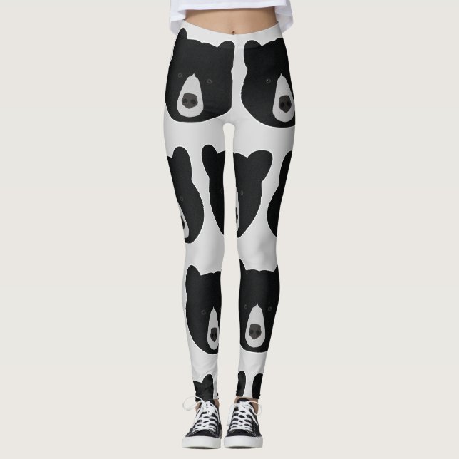 Schwarzer Bär Leggings (Vorderseite)