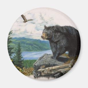 Schwarzer Bär Ridge Magnet