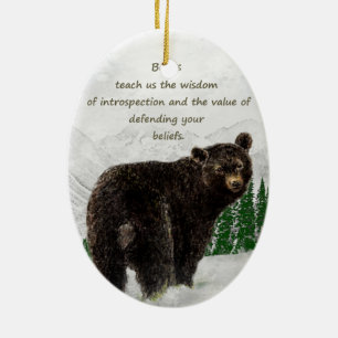 Schwarzer Bär Tiertotem Inspirationsspirituelle Le Keramikornament