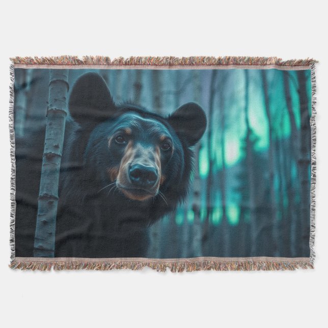 Schwarzer Bär und Aurora Kunst und Kultur Decke (Vorderseite)