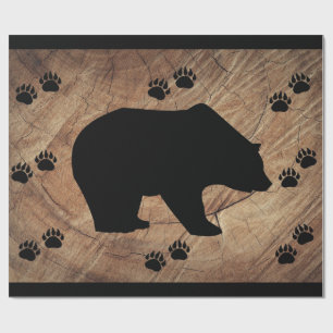 Schwarzer Bär und Bärenpaare Geschenkpapier