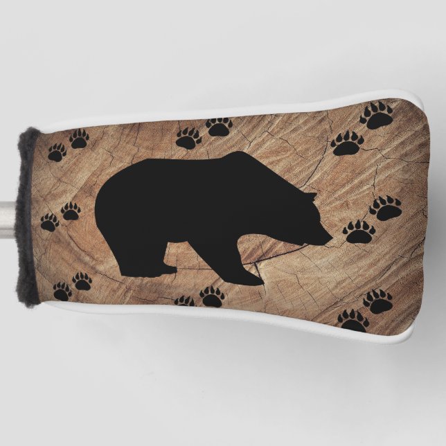 Schwarzer Bär und Bärenpaare Golf Headcover (Vorderseite)