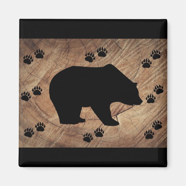Schwarzer Bär und Bärenpaare Magnet (Vorne)