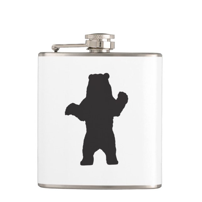 Schwarzer Bär Vinyl Wrapped Flask Flachmann (Vorderseite)