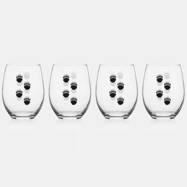 Schwarzer Bär Weinglas Ohne Stiel (Vorderseite)