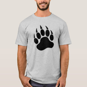 Schwarzer Bärenpfotenabdruck vorne und hinten T-Shirt