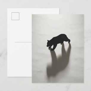 Schwarzer Bärenschatten in weißer Wildnis Postkarte