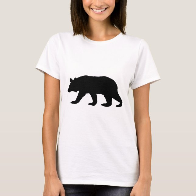Schwarzer Bärn-Silhouette T-Shirt (Vorderseite)