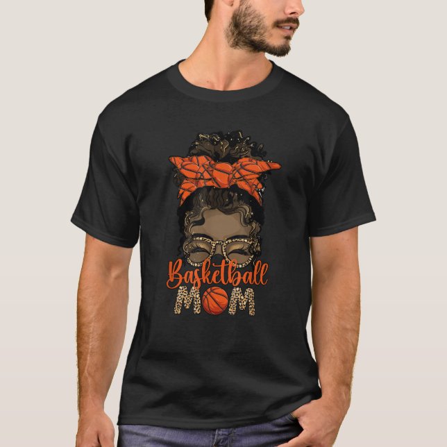 Schwarzer Basketball Mama Melanin Mutter eines Bas T-Shirt (Vorderseite)