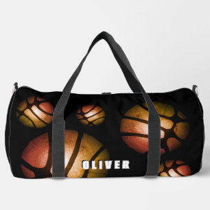 Schwarzer Basketball Metallisches Muster Sport Nam Duffle Bag