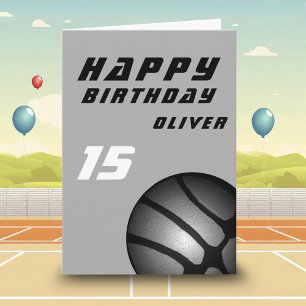 Schwarzer Basketball Sport Jungen Alles Gute zum G Karte