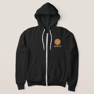 Schwarzer Basketball Sportlogo Reißverschluss für  Hoodie