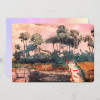 Schwarzer Bass am südlichen Geburtstag Einladung