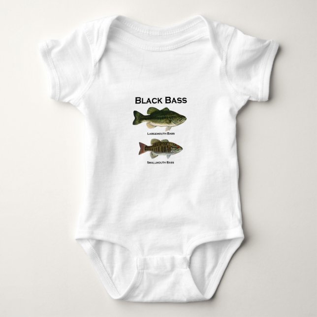 Schwarzer Bass-Spezies (mit großer Öffnung - Baby Strampler (Vorderseite)