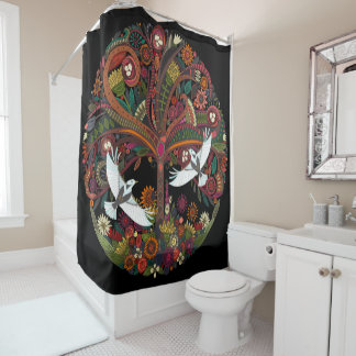 schwarzer Baum Duschvorhang