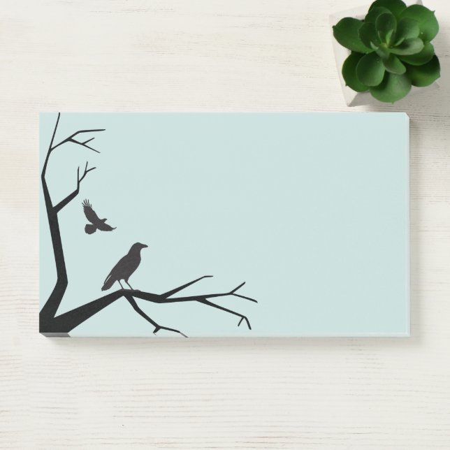 Schwarzer Baum und Ravens Post-it Klebezettel (Büro)