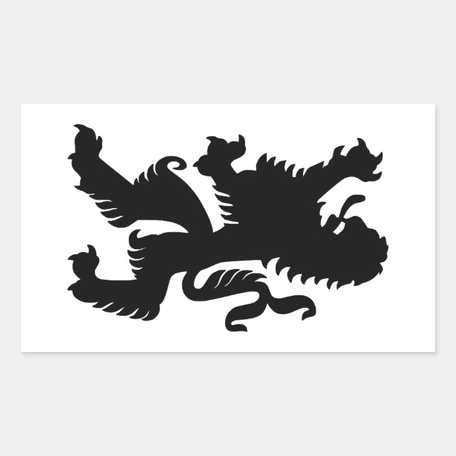 Schwarzer bayerischer Löwe Rechteckiger Aufkleber (Vorderseite)