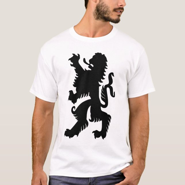 Schwarzer bayerischer Löwe T-Shirt (Vorderseite)
