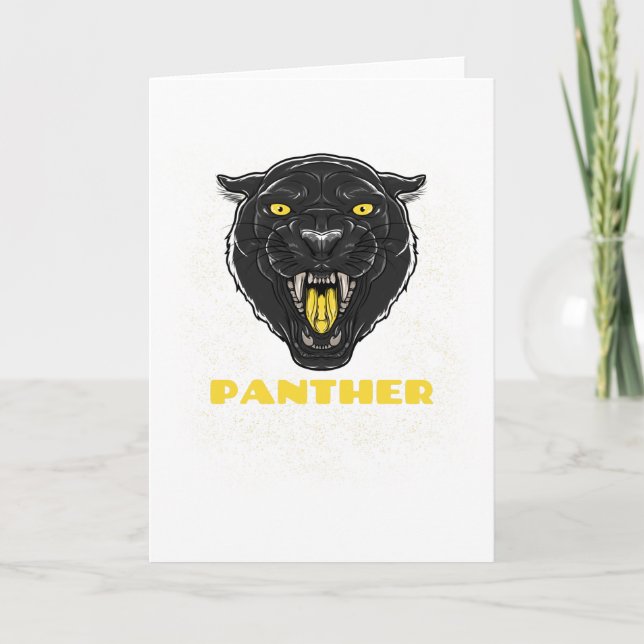 Schwarzer Beängstigender Panther Karte (Vorderseite)