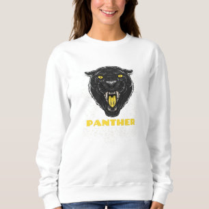 Schwarzer Beängstigender Panther Sweatshirt