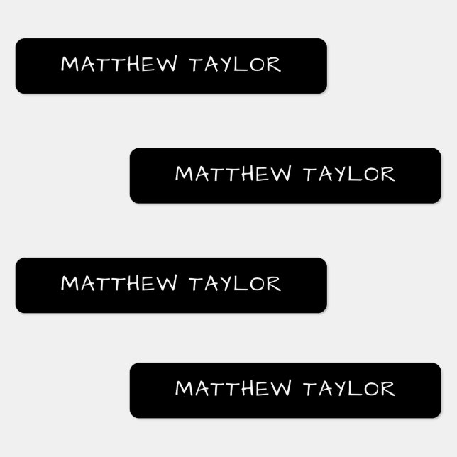 Schwarzer, benutzerdefinierter, wasserfester Name Etiketten (Gruppe)