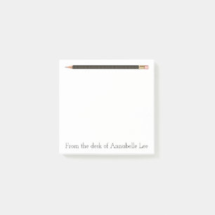 Schwarzer Bleistift einer Post-it Klebezettel