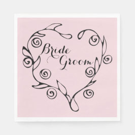 Schwarzer Blumenkohl und Groom Napkins Serviette