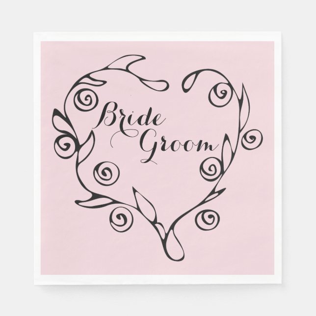 Schwarzer Blumenkohl und Groom Napkins Serviette (Vorderseite)