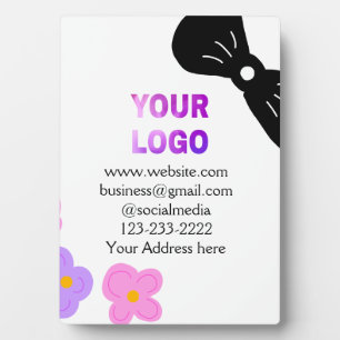 Schwarzer Bogen Rosa lila Blüten Logo-Details hinz Fotoplatte