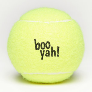 Schwarzer Boo Yah! Typografie lustig Tennisbälle