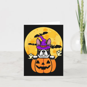 Schwarzer Boston Terrier Hexe Hundeliebhaber Hallo Karte