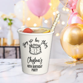 Schwarzer Bow, der ihre Dreißiger zum 40. Geburtst Pappbecher