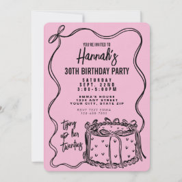 Schwarzer Bow, der sie zwanzig zum 30. Geburtstag  Einladung