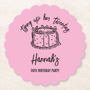 Schwarzer Bow, der sie zwanzig zum 30. Geburtstag  Untersetzer