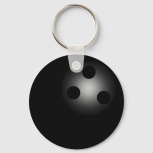 Schwarzer Bowlings-Ball-schlichte Grundname-Kette Schlüsselanhänger