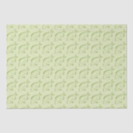 Schwarzer Bregenfisch in Citrus Green auf Pastellg Seidenpapier