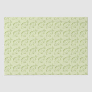 Schwarzer Bregenfisch in Citrus Green auf Pastellg Seidenpapier