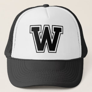 Schwarzer Buchstabe "W" Truckerkappe