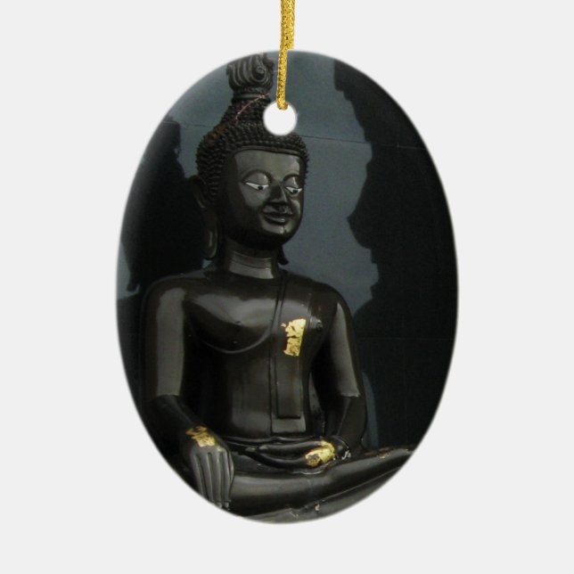 Schwarzer Buddha ... Nong Khai, Isaan, Thailand Keramikornament (Vorne)