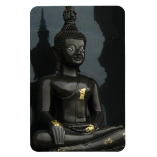 Schwarzer Buddha ... Nong Khai, Isaan, Thailand Magnet